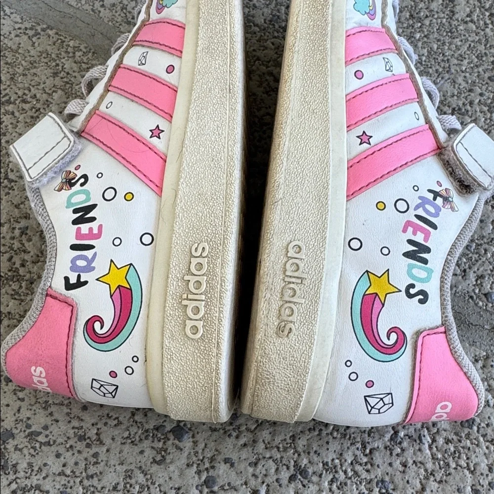 Adidas x Disney white pink Minnie Mouse friends lace up sneakers size 2